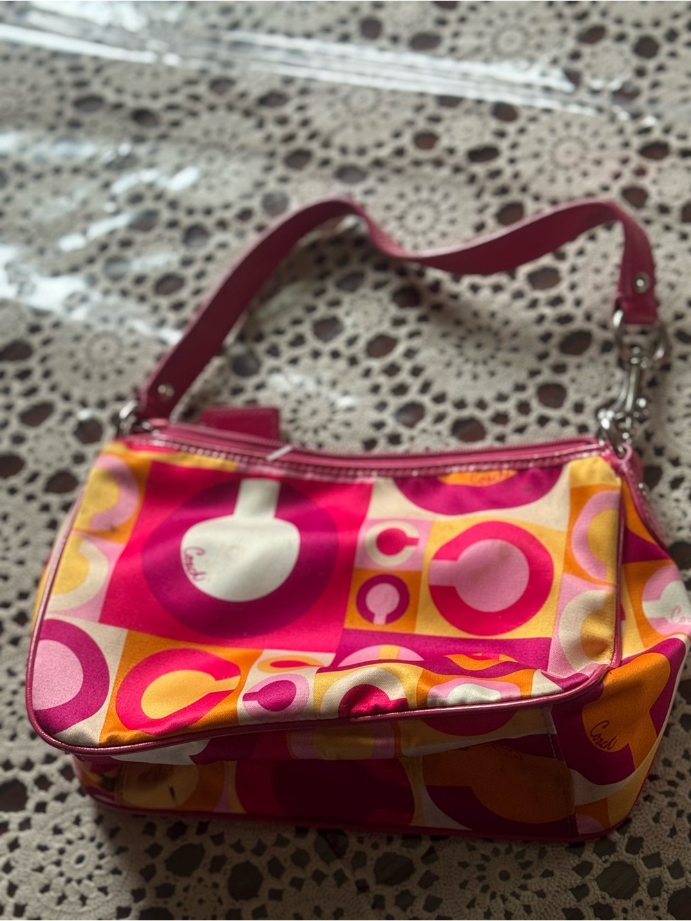 Coach Valentine’s day Scarf Print y2k Purse - Picture 5 of 5